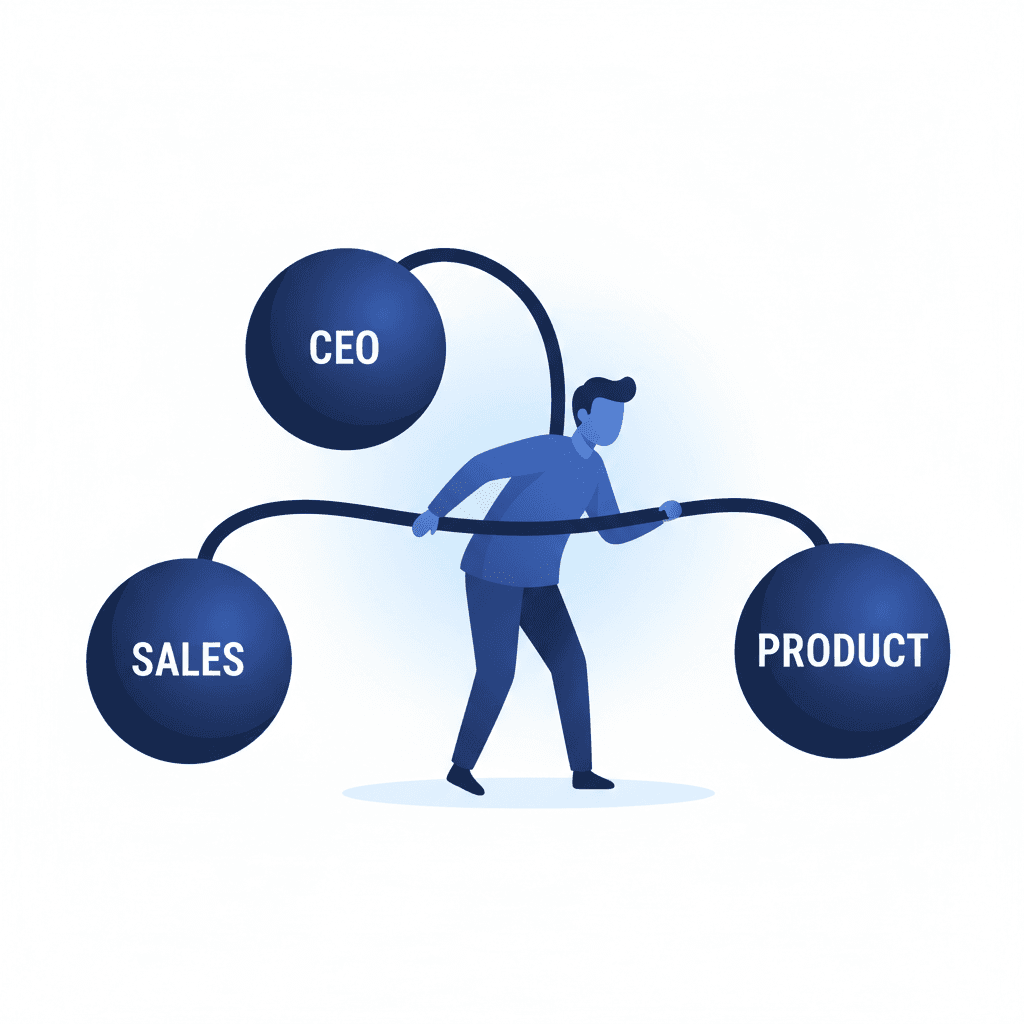 The Founder Bottleneck: Stretched across CEO, Product, and Sales